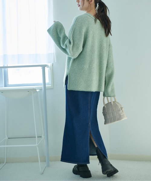 FREE'S MART（フリーズマート）の「[低身長サイズ/Sシリーズ]バックスリットナローデニムスカート（スカート・レディース・ブラック系その他/ブルー系その他2/ダークネイビー・MEDIUM/SMALL/X-SMALL）」の21枚目の写真