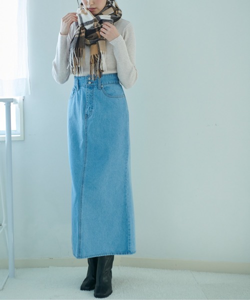 FREE'S MART（フリーズマート）の「[低身長サイズ/Sシリーズ]バックスリットナローデニムスカート（スカート・レディース・ブラック系その他/ブルー系その他2/ダークネイビー・MEDIUM/SMALL/X-SMALL）」の14枚目の写真