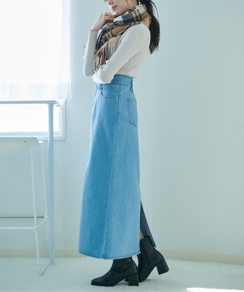 FREE'S MART（フリーズマート）の「[低身長サイズ/Sシリーズ]バックスリットナローデニムスカート（スカート・レディース・ブラック系その他/ブルー系その他2/ダークネイビー・MEDIUM/SMALL/X-SMALL）」の15枚目の写真