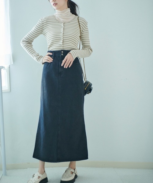 FREE'S MART（フリーズマート）の「[低身長サイズ/Sシリーズ]バックスリットナローデニムスカート（スカート・レディース・ブラック系その他/ブルー系その他2/ダークネイビー・MEDIUM/SMALL/X-SMALL）」の8枚目の写真