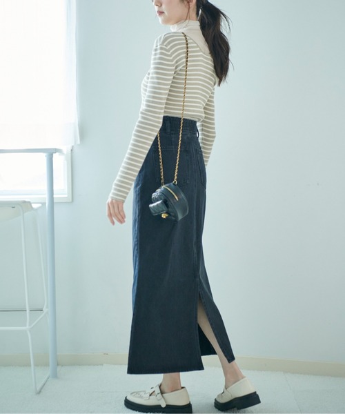 FREE'S MART（フリーズマート）の「[低身長サイズ/Sシリーズ]バックスリットナローデニムスカート（スカート・レディース・ブラック系その他/ブルー系その他2/ダークネイビー・MEDIUM/SMALL/X-SMALL）」の10枚目の写真
