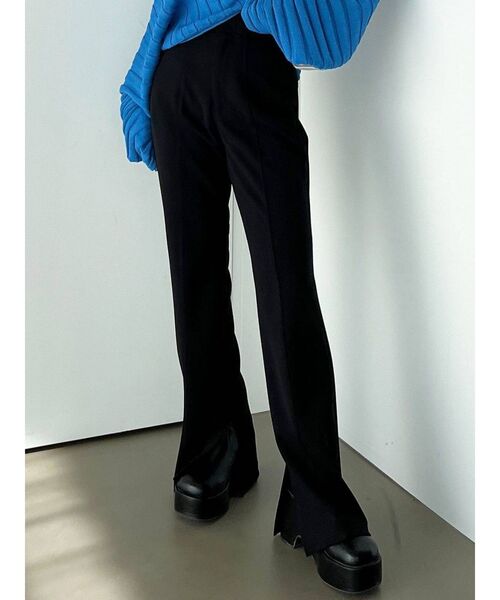 EMODA（エモダ）の「マークウエストフレアパンツ（その他パンツ・レディース・ピンク/ブラック/アイボリー・SMALL/MEDIUM）」の4枚目の写真