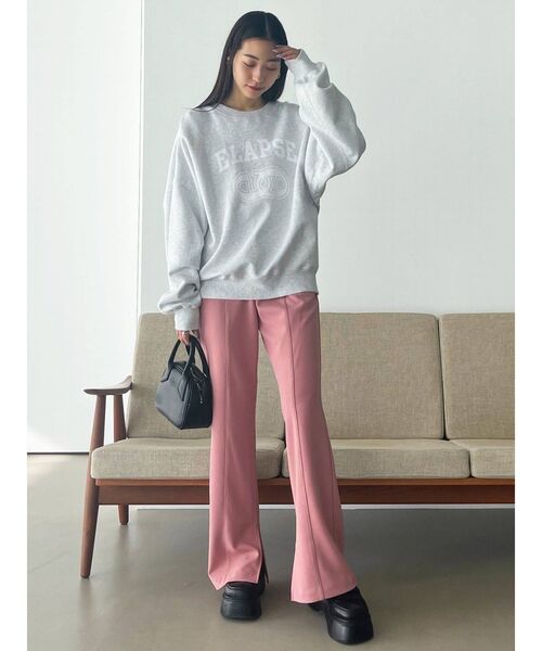 EMODA（エモダ）の「マークウエストフレアパンツ（その他パンツ・レディース・ピンク/ブラック/アイボリー・SMALL/MEDIUM）」の9枚目の写真