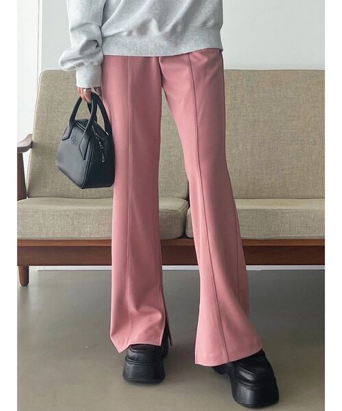 EMODA（エモダ）の「マークウエストフレアパンツ（その他パンツ・レディース・ピンク/ブラック/アイボリー・SMALL/MEDIUM）」の14枚目の写真