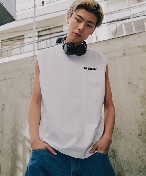 VISION STREET WEAR(ヴィジョンストリートウェア)の「【VISION STREET WEAR】サークルロゴノースリーブTシャツ(Tシャツ/カットソー・メンズ・ブラック/ホワイト系1/ホワイト系2・MEDIUM/LARGE/X-LARGE)」の4枚目の写真