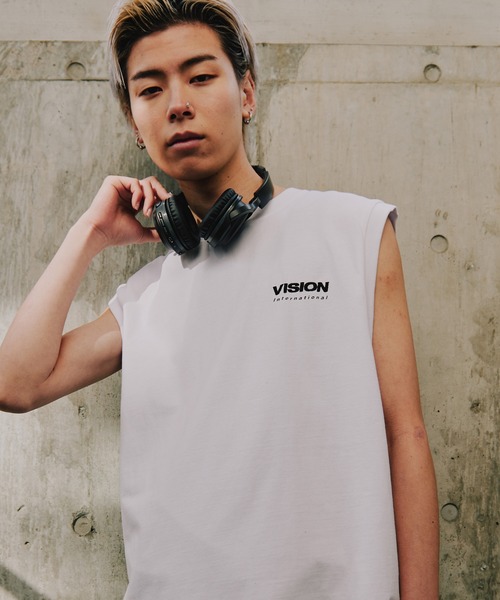 VISION STREET WEAR(ヴィジョンストリートウェア)の「【VISION STREET WEAR】サークルロゴノースリーブTシャツ(Tシャツ/カットソー・メンズ・ブラック/ホワイト系1/ホワイト系2・MEDIUM/LARGE/X-LARGE)」の5枚目の写真