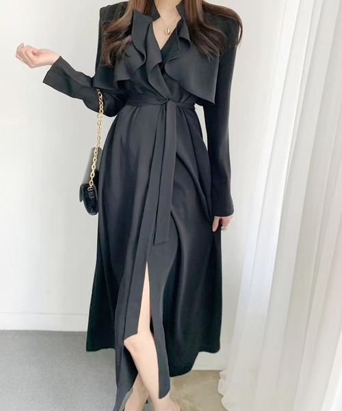 Primazel(プリマゼル)の「カシュクールフリルワンピース(ワンピース・レディース・ブラック/ピンク・M)」の15枚目の写真