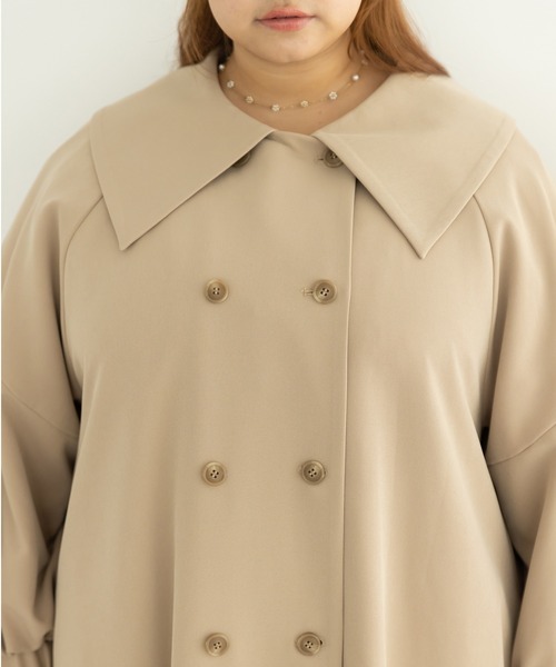 SLURR（スラ―）の「[大きいサイズ]ボリュームスリーブトレンチコート（トレンチコート・レディース・アイボリー/ベージュ・L）」の13枚目の写真