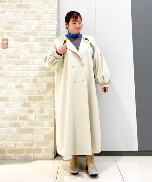 SLURR（スラ―）の「[大きいサイズ]ボリュームスリーブトレンチコート（トレンチコート・レディース・アイボリー/ベージュ・L）」の17枚目の写真