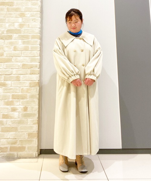 SLURR（スラ―）の「[大きいサイズ]ボリュームスリーブトレンチコート（トレンチコート・レディース・アイボリー/ベージュ・L）」の18枚目の写真