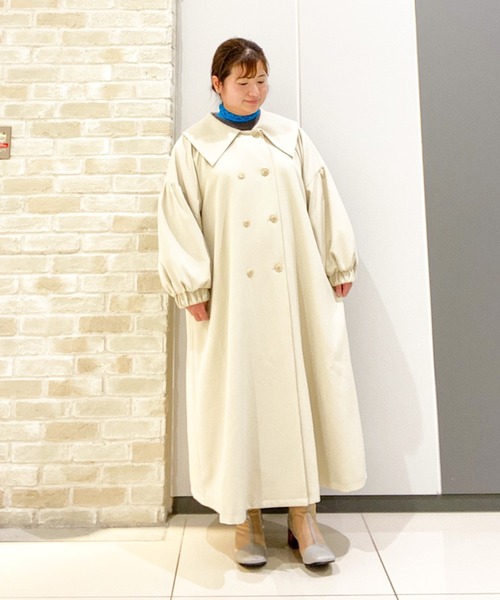 SLURR（スラ―）の「[大きいサイズ]ボリュームスリーブトレンチコート（トレンチコート・レディース・アイボリー/ベージュ・L）」の19枚目の写真