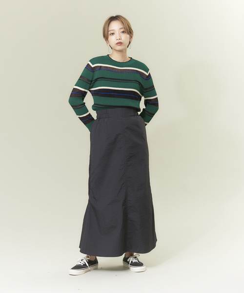 NOMINE（ノミネ）の「シアーボーダーニット（ニット/セーター・レディース・ブラック/グリーン/アイボリー・フリー）」の17枚目の写真