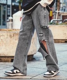 improves | クラッシュ加工 ワイド デニムパンツ(デニムパンツ)