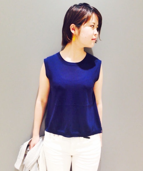 COLLAGE GALLARDAGALANTE（コラージュガリャルダガランテ）の「リーフプリントニットプルオーバー（ニット/セーター・レディース・ライトグレー/グリーン・FREE）」の2枚目の写真