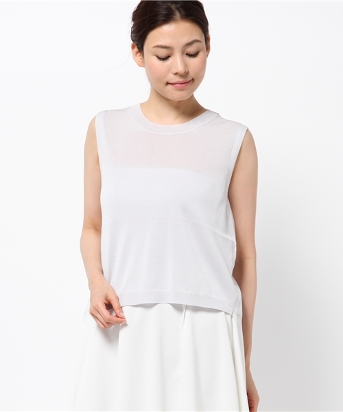 COLLAGE GALLARDAGALANTE（コラージュガリャルダガランテ）の「リーフプリントニットプルオーバー（ニット/セーター・レディース・ライトグレー/グリーン・FREE）」の9枚目の写真