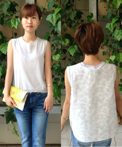 COLLAGE GALLARDAGALANTE（コラージュガリャルダガランテ）の「リーフプリントニットプルオーバー（ニット/セーター・レディース・ライトグレー/グリーン・FREE）」の17枚目の写真