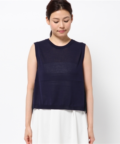 COLLAGE GALLARDAGALANTE（コラージュガリャルダガランテ）の「リーフプリントニットプルオーバー（ニット/セーター・レディース・ライトグレー/グリーン・FREE）」の3枚目の写真