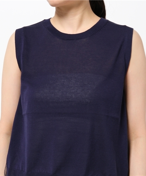 COLLAGE GALLARDAGALANTE（コラージュガリャルダガランテ）の「リーフプリントニットプルオーバー（ニット/セーター・レディース・ライトグレー/グリーン・FREE）」の11枚目の写真