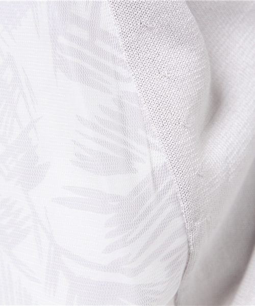 COLLAGE GALLARDAGALANTE（コラージュガリャルダガランテ）の「リーフプリントニットプルオーバー（ニット/セーター・レディース・ライトグレー/グリーン・FREE）」の14枚目の写真