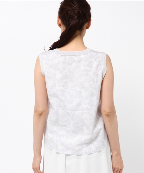 COLLAGE GALLARDAGALANTE（コラージュガリャルダガランテ）の「リーフプリントニットプルオーバー（ニット/セーター・レディース・ライトグレー/グリーン・FREE）」の15枚目の写真