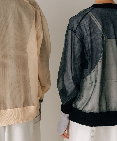 LAATO（ラート）の「SHEER CARDIGAN（カーディガン/ボレロ・レディース・ブラック/オフホワイト・FREE）」の18枚目の写真