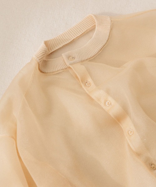 LAATO（ラート）の「SHEER CARDIGAN（カーディガン/ボレロ・レディース・ブラック/オフホワイト・FREE）」の19枚目の写真