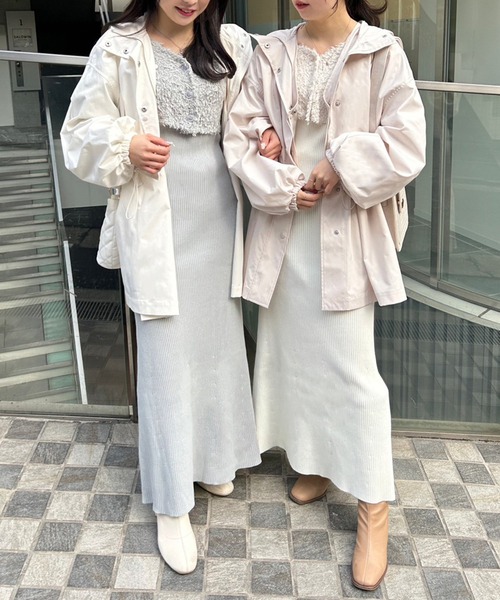 one after another NICE CLAUP(ワンアフターアナザーナイスクラップ)の「ショートにもジレにもなる/マルチウェイマウンテンパーカー(マウンテンパーカー・レディース・ブラック/オフホワイト/ベージュ・FREE)」の19枚目の写真