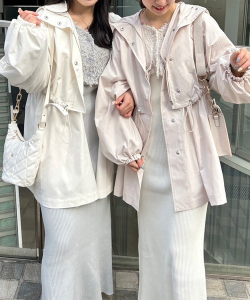 one after another NICE CLAUP(ワンアフターアナザーナイスクラップ)の「ショートにもジレにもなる/マルチウェイマウンテンパーカー(マウンテンパーカー・レディース・ブラック/オフホワイト/ベージュ・FREE)」の18枚目の写真