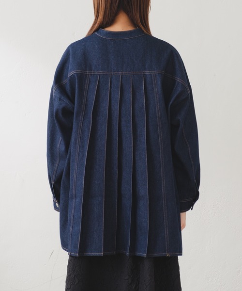 バックプリーツアシメデニムジャケット