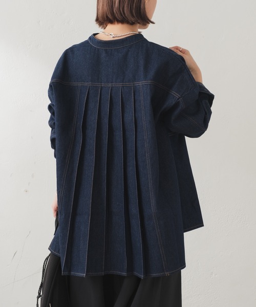 バックプリーツアシメデニムジャケット