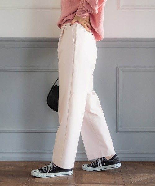 coca（coca）（コカ）の「ウエストタックワイドパーテードパンツ（スラックス・レディース・アイボリー/ライトピンク/グレー/ブラック/ライトブルー/ネイビー・L/S/M）」の22枚目の写真
