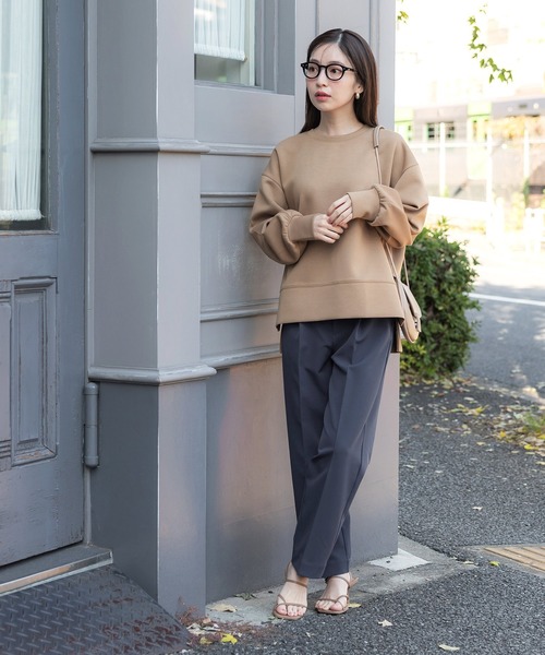 coca（coca）（コカ）の「ウエストタックワイドパーテードパンツ（スラックス・レディース・アイボリー/ライトピンク/グレー/ブラック/ライトブルー/ネイビー・L/S/M）」の19枚目の写真