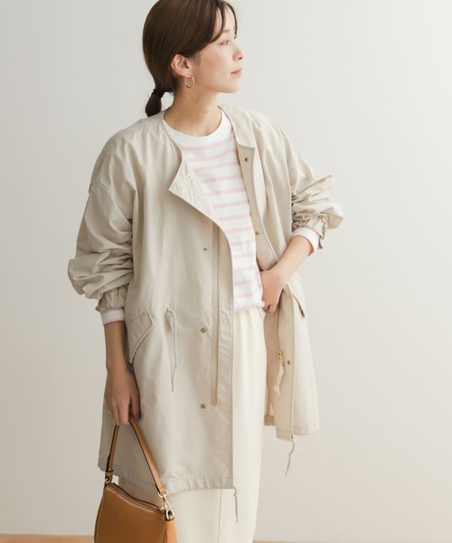 URBAN RESEARCH DOORS(アーバンリサーチドアーズ)の「ノーカラーモッズコート(モッズコート・レディース・ライトベージュ/カーキ・MEDIUM)」の12枚目の写真