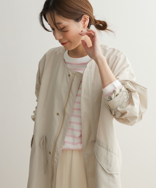URBAN RESEARCH DOORS(アーバンリサーチドアーズ)の「ノーカラーモッズコート(モッズコート・レディース・ライトベージュ/カーキ・MEDIUM)」の22枚目の写真