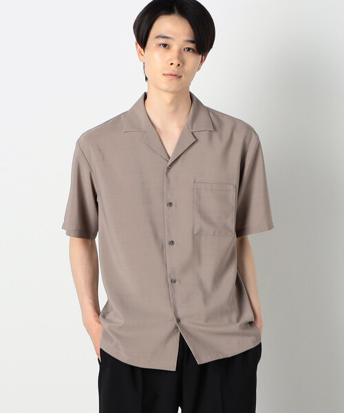 COMME CA ISM（コムサイズム）の「リネンライク ポリエステル オープンカラーシャツ（シャツ/ブラウス・メンズ・カーキ/ブラック/ネイビー/ベージュ・MEDIUM/LARGE/X-LARGE）」の2枚目の写真