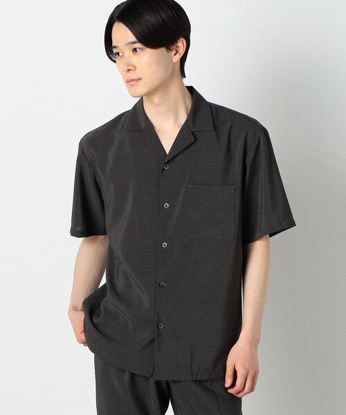 COMME CA ISM（コムサイズム）の「リネンライク ポリエステル オープンカラーシャツ（シャツ/ブラウス・メンズ・カーキ/ブラック/ネイビー/ベージュ・MEDIUM/LARGE/X-LARGE）」の3枚目の写真