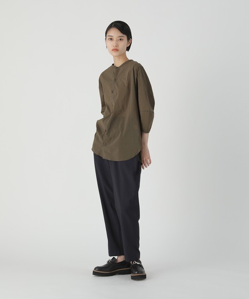 白ストレッチカーディガン ZUCCa（ズッカ）の「シアーストレッチ/カーディガン