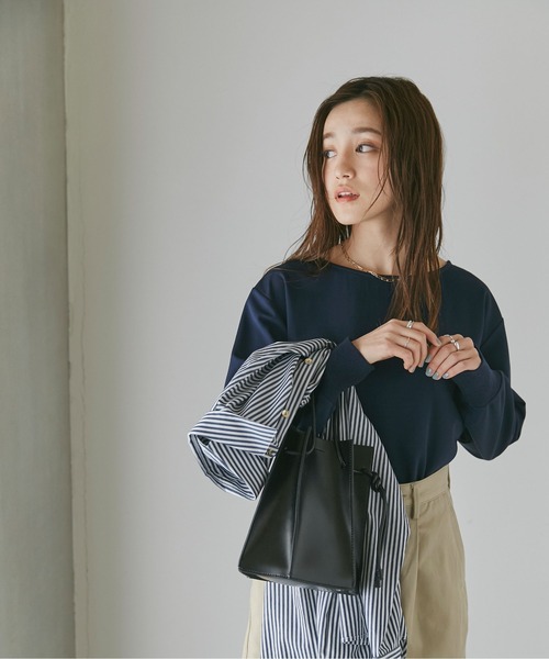 31647　ナノユニバース　レディース　半袖カットソー　紺色　Ｆ 31647 ナノユニバース レディース 半袖カットソー 紺色 F