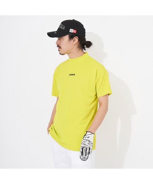 FILA GOLF(フィラゴルフ )の「FILA GOLF/フィラゴルフ ゴルフウェア 吸汗速乾 UVカット ストレッチ メッシュ バックプリント モックネック 半袖 Tシャツ(Tシャツ/カットソー・メンズ・ホワイト/ブラック/ライム・M/L/LL)」の22枚目の写真