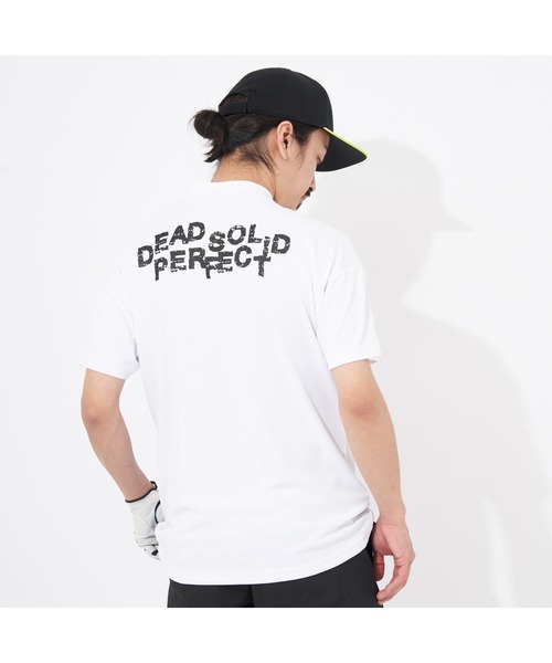 FILA GOLF(フィラゴルフ )の「FILA GOLF/フィラゴルフ ゴルフウェア 吸汗速乾 UVカット ストレッチ メッシュ バックプリント モックネック 半袖 Tシャツ(Tシャツ/カットソー・メンズ・ホワイト/ブラック/ライム・M/L/LL)」の5枚目の写真