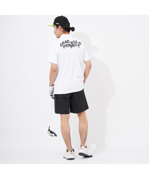 FILA GOLF(フィラゴルフ )の「FILA GOLF/フィラゴルフ ゴルフウェア 吸汗速乾 UVカット ストレッチ メッシュ バックプリント モックネック 半袖 Tシャツ(Tシャツ/カットソー・メンズ・ホワイト/ブラック/ライム・M/L/LL)」の8枚目の写真
