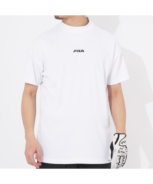 FILA GOLF(フィラゴルフ )の「FILA GOLF/フィラゴルフ ゴルフウェア 吸汗速乾 UVカット ストレッチ メッシュ バックプリント モックネック 半袖 Tシャツ(Tシャツ/カットソー・メンズ・ホワイト/ブラック/ライム・M/L/LL)」の9枚目の写真