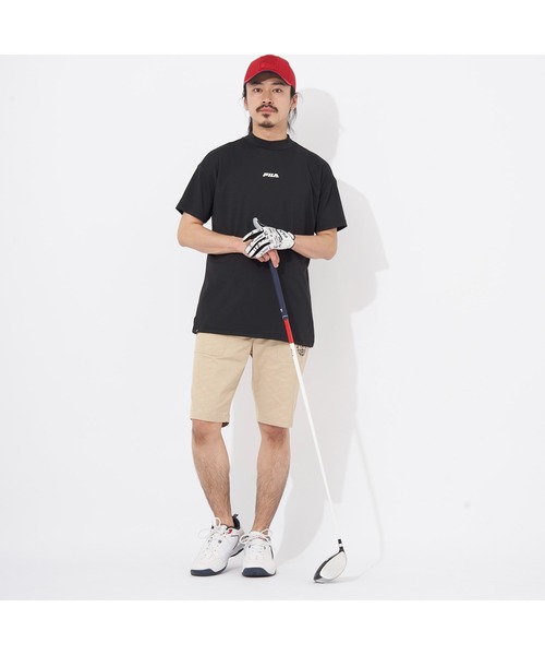 FILA GOLF(フィラゴルフ )の「FILA GOLF/フィラゴルフ ゴルフウェア 吸汗速乾 UVカット ストレッチ メッシュ バックプリント モックネック 半袖 Tシャツ(Tシャツ/カットソー・メンズ・ホワイト/ブラック/ライム・M/L/LL)」の16枚目の写真