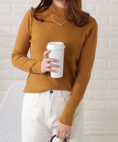 プリンチペッサ princi pessa お花ベロアニットハイネックＴシャツ 洗える 日本製 レディース ハイネック プルオーバー 秋 冬 長袖 おしゃれ 大きいサイズ プリンチペッサ princi pessa レース花プレミアムウォームニット