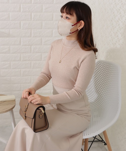Lace Ladies(レースレディース)の「プチハイネック長袖ニットプルオーバー(Tシャツ/カットソー・レディース・ブラック/ベージュ/イエロー/ホワイト/モカ・FREE)」の15枚目の写真