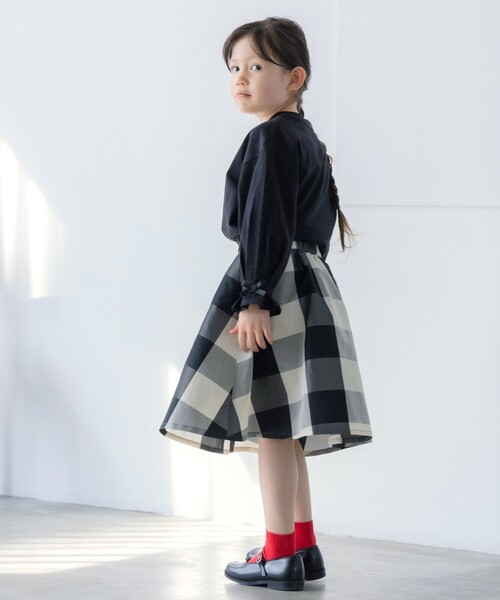 THE SHOP TK （ザ ショップ ティーケー ）の「◆【110-150】メモリータフタチェックスカート（スカート・キッズ・ブラック系1/ネイビー系1・11/12/15 /14/13）」の5枚目の写真