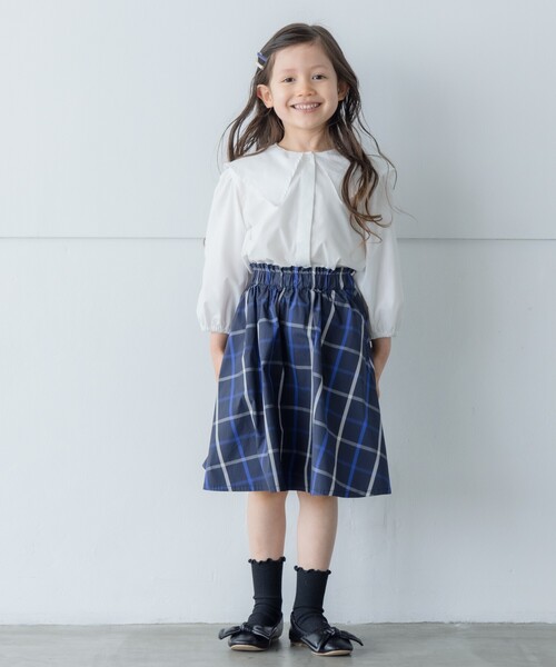 THE SHOP TK （ザ ショップ ティーケー ）の「◆【110-150】メモリータフタチェックスカート（スカート・キッズ・ブラック系1/ネイビー系1・11/12/15 /14/13）」の6枚目の写真