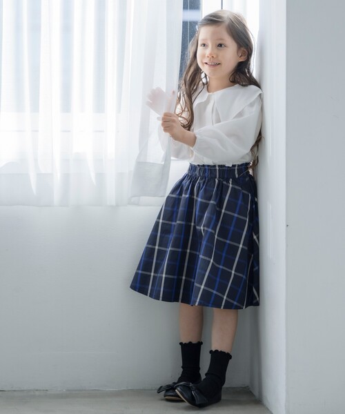 THE SHOP TK （ザ ショップ ティーケー ）の「◆【110-150】メモリータフタチェックスカート（スカート・キッズ・ブラック系1/ネイビー系1・11/12/15 /14/13）」の8枚目の写真