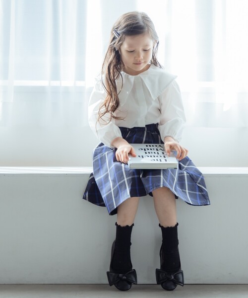 THE SHOP TK （ザ ショップ ティーケー ）の「◆【110-150】メモリータフタチェックスカート（スカート・キッズ・ブラック系1/ネイビー系1・11/12/15 /14/13）」の9枚目の写真