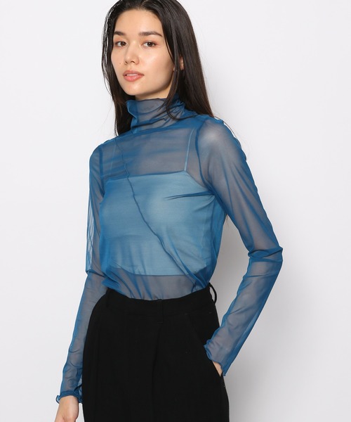 FOREVER 21（フォーエバー トゥエンティーワン）の「【MODE】アソートシアーメロウハイネックプルオーバー（Tシャツ/カットソー・レディース・グリーン/ブラック/グレー/ホワイト/オレンジ系その他/オレンジ系その他2・FREE）」の4枚目の写真